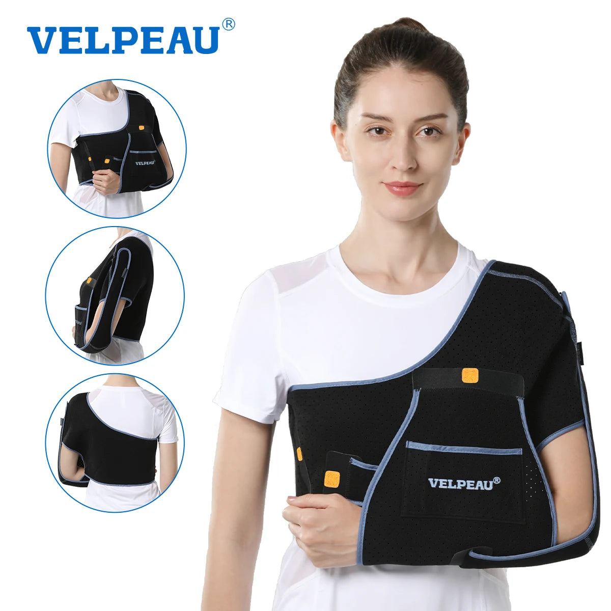 VELPEAU Breathable Shoulder Sling for Arm Fracture Dislocation and Rotator Cuff Tear, Shoulder Immobilizer for Both Arms