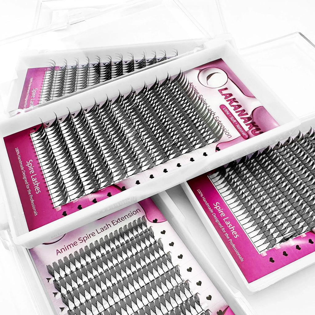 LAKANAKU Spire Fans Premade Anime Lashes Spikes Eyelash Extensions for Comic Eyelashes