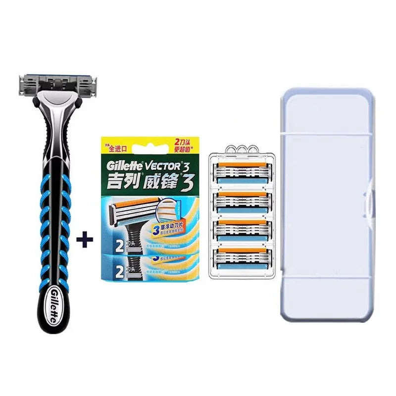 Gillette Sensor Excel Razor Blades Ultra Thin 3 Layer Sharp Shaving Blades Vector3 Men Face Hair Removal  Shaver Replace Refills