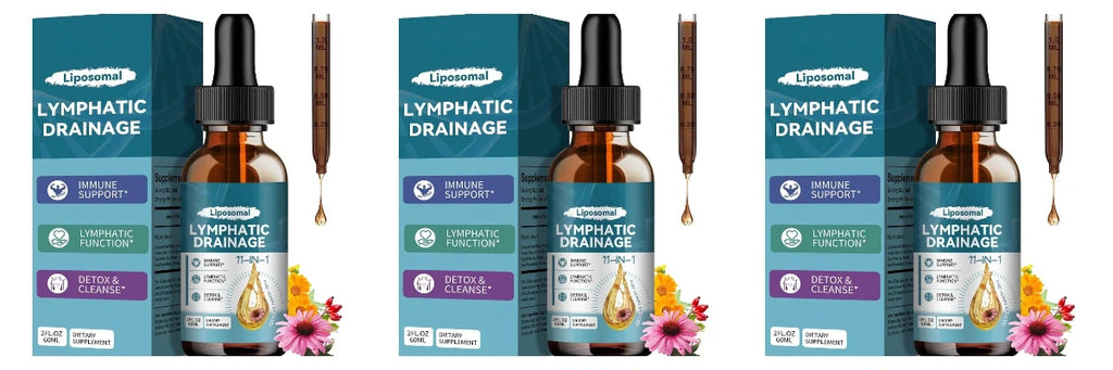 Lymphatic Drainage Support Drops with Elderberry Echinacea Burdock & Dandelion for Fluid Balance Detox & Circulation 2 Fl Oz