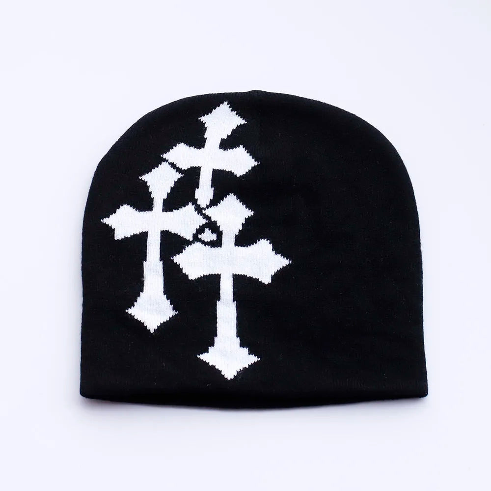 New Cartoon cross Beanies Hat Men Winter Autunm Warm Knitted Bonnet Cap Soft Wool Skullies Beanies Caps Boys Gifts