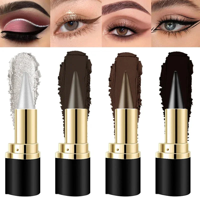Smooth Gel Eyeliner Stick Waterproof Silver Black High Pigment Smudge Proof Eye Liner Pen Multi-use Eye Shadow Makeup Cosmetics