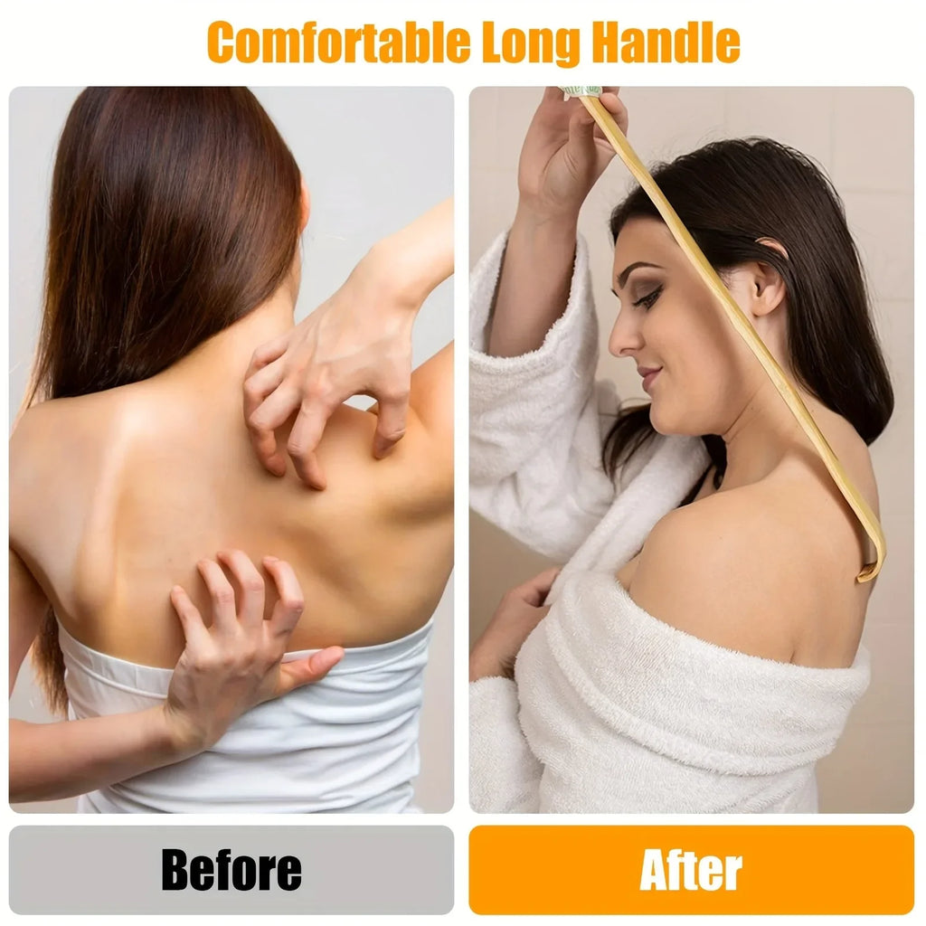 3Pcs Heavy Duty Bamboo Back Scratcher Long Handle Portable Household Daily Relax Accessory