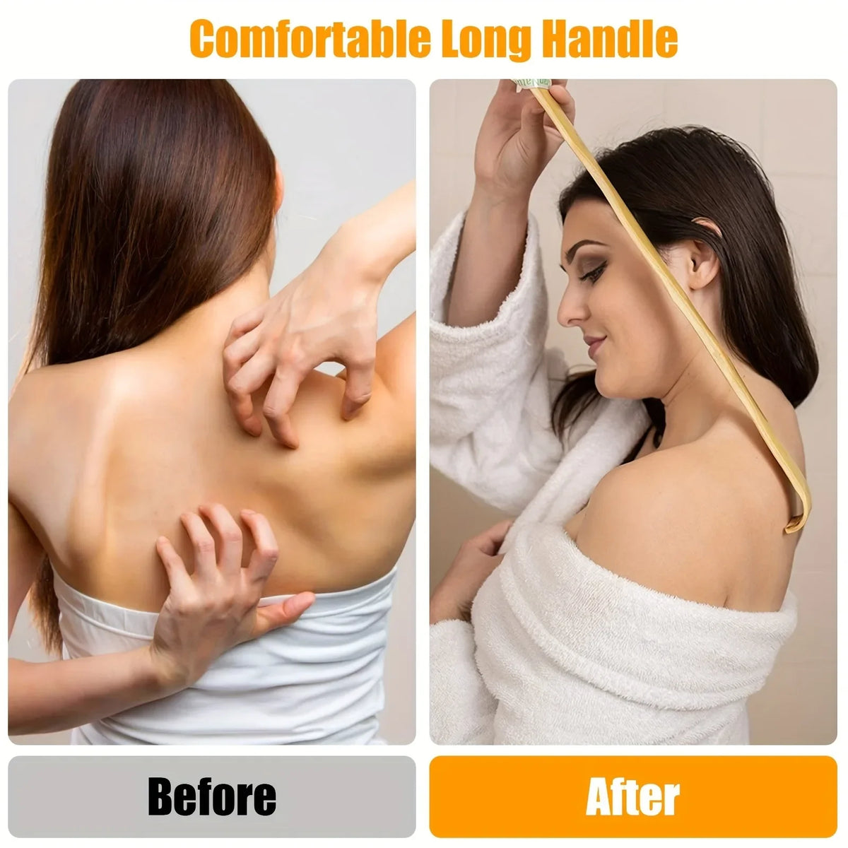 3Pcs Heavy Duty Bamboo Back Scratcher Long Handle Portable Household Daily Relax Accessory