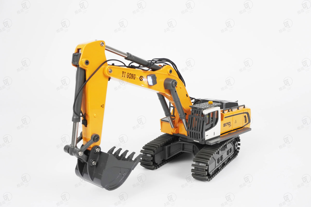 Mini Excavator 1/50 970 Electric Excavator Simulation Model With Lighting System Desktop Remote Control Excavator Model Toy