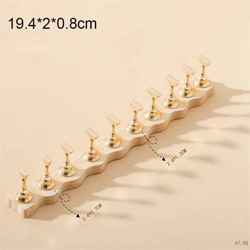 10/5Pcs Transparent Aurora Nail Stand Magnetic False Nail Tips Holder Press on Nails Display Rack Acrylic Nail Painting/Training