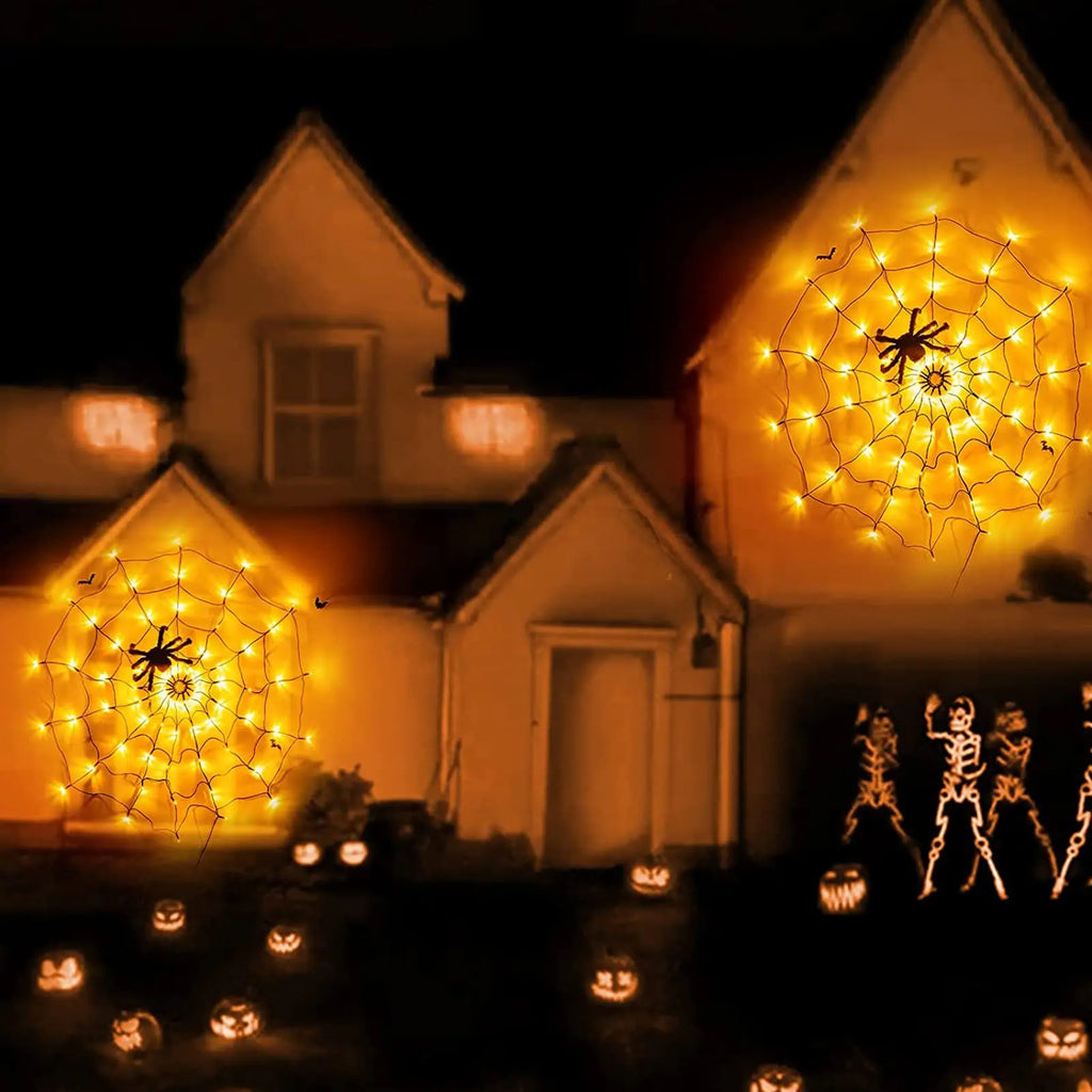 Halloween Hanging Ghost Decorations Outdoor, Glowing Ghost with Witch Hat String Lights for Yard Patio Garden Tree Decoration