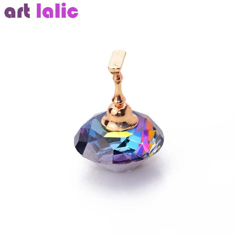 Professional Acrylic Crystal Alloy Magnetic Nail Holder for DIY Manicure Practice Training Display Stand for False Nail Tips