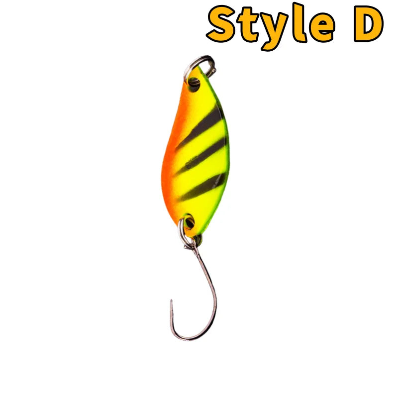 12-1PC Trout Bait Metal Spoon Fishing Lure Wobbler Casting Jigging Tackle Accessories Pesca Multi-color Long-casting Lure Bait