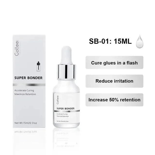 Gollee Eyelash Extensions Glue 15ml Lash Cleansing Primer Super Bonding Lasting Accelerated Curing Lash Extension Primer Makeup