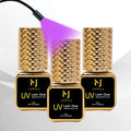 JOMAY 3 Bottles 5ml UV Glue Black Lash Glue for Eyelash Extensions Low Irritation 0.5 Second Fast Drying Glue UV Makeup Products