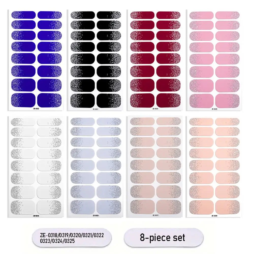 Gradient Galaxy Series Press-on Nails | 16-Piece Set of Removable Self-Adhesive Fake Nail Stickers | Valentine's Day Gift Idea
