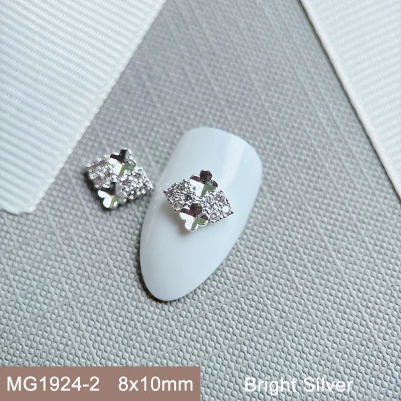 10pcs 3D Luxury Nail Art Charms Zircon Metal Star And Flower Decorations Starlight Jewelry Accessories for Manicure Supplies