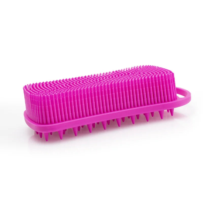 Double Sided Silicone Shower Brush 2 In 1 Exfoliating Body Brush Multi-Function Skin Cleaning Silicone Bath Brush Massage Brush