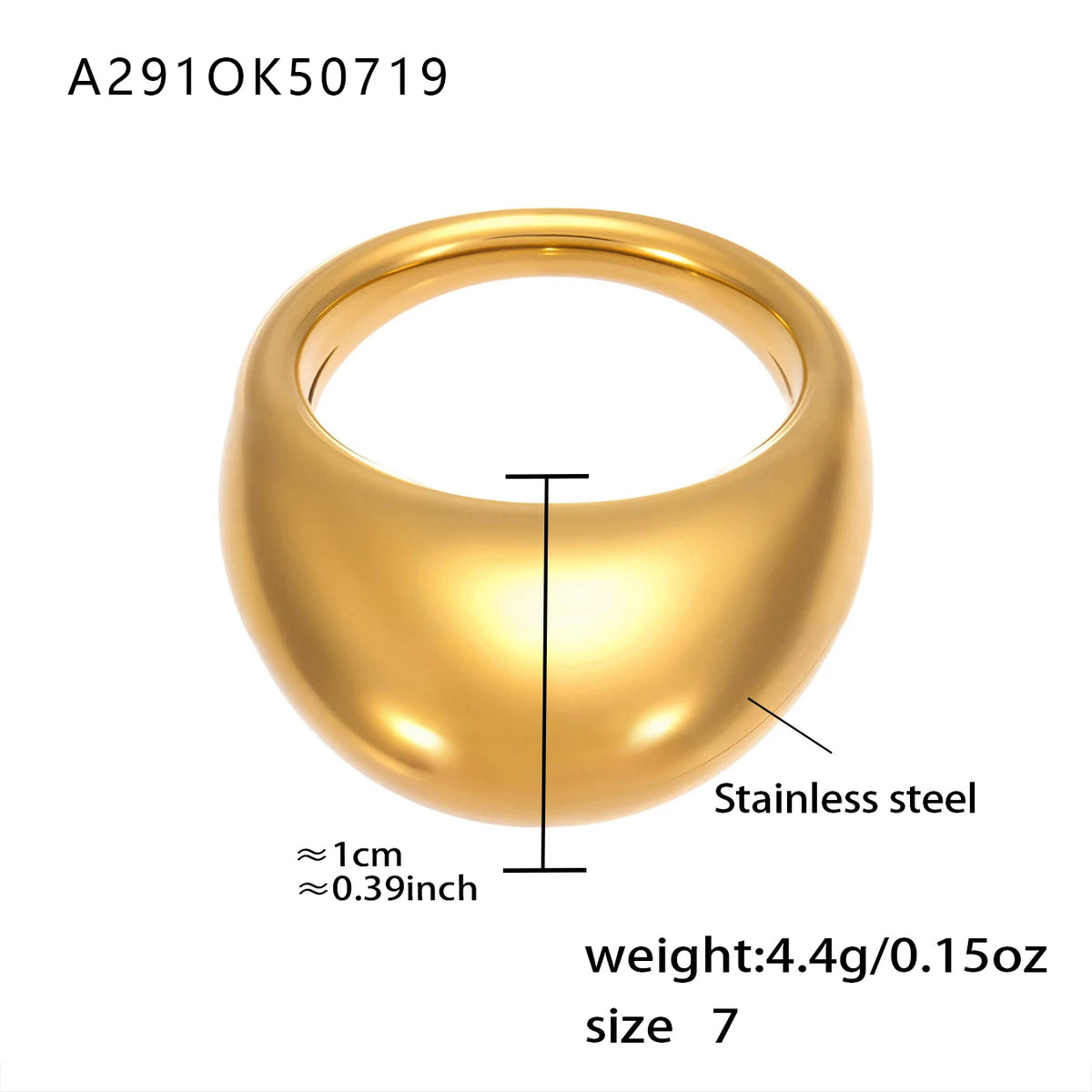 Multi-style Waterproof Gold Color Silver Chunky Ring Women's Geometric 316 Stainless Steel Ring Femme Finger Fashion Jewelry