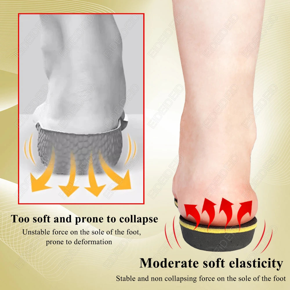 Magnet Height Increase Insoles 2-5cm Adjustable Invisible Arch Support Cushion Massage for Men Women EID