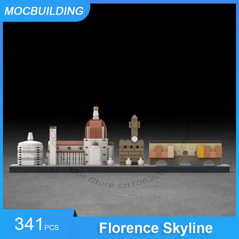 MOC Building Blocks Florence Skyline Model DIY Assemble Bricks Architecture Collection Display Creative Toy Birthday Gift 341PCS
