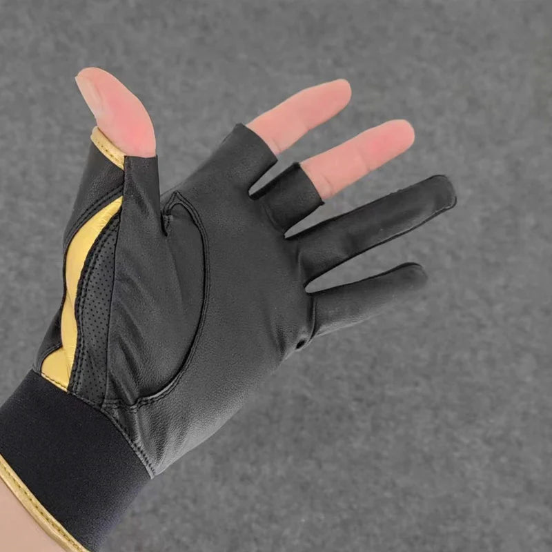 2023 New Gamakatsu Fishing Gloves Anti-Cut Fly Fishing Gloves UV Protection Outdoor Half-Finger Breathable Leather Sport Gloves