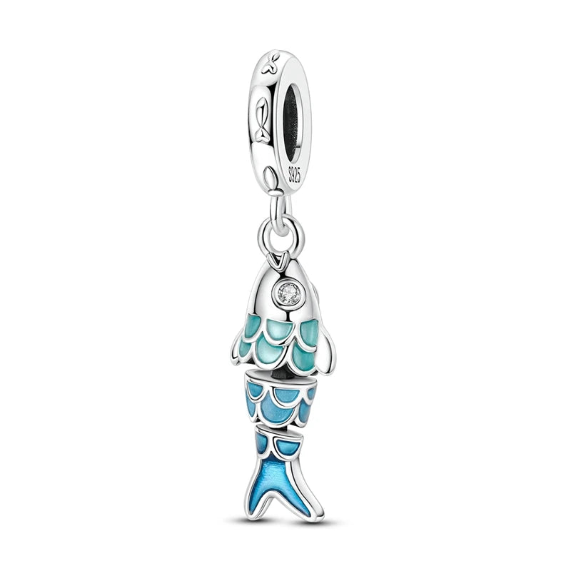 Beautiful 925 Sterling Silver Puppy Cat Swallow Raccoon Giraffe Animal Pendant Fit DIY Bracelet Necklace Package Jewelry Gifts