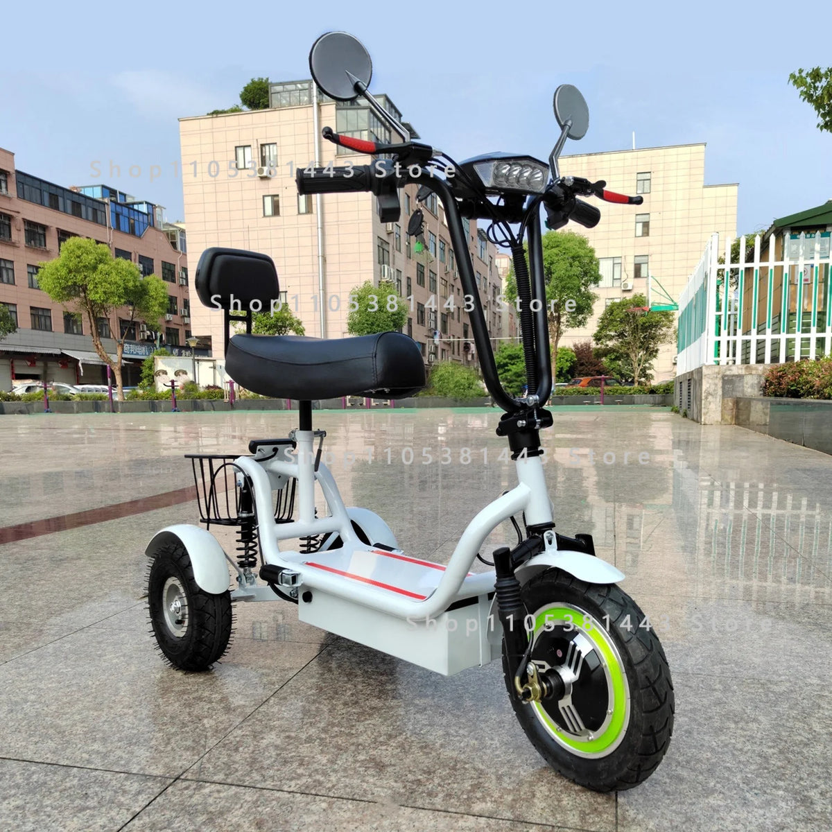 For Men and Women for Adults Folding Mini Small Three-wheeled Electric Car New Electric Tricycle 12-inch Portable Scooter