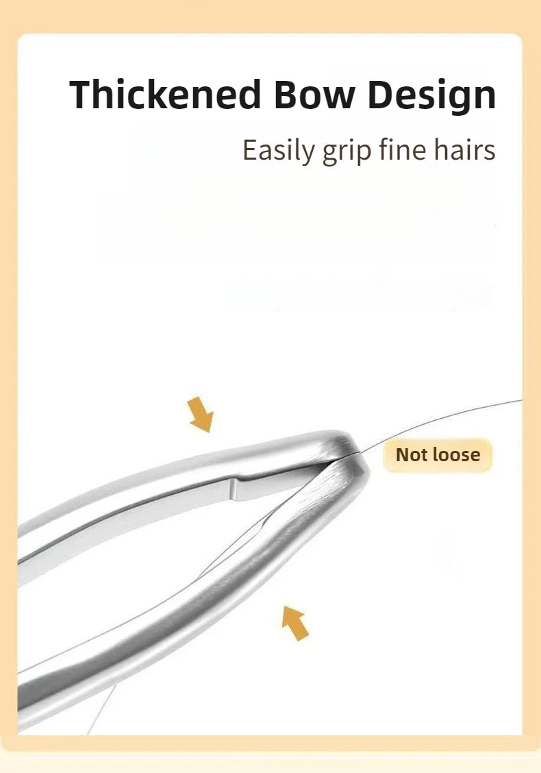 Stainless Steel Precision Tweezers for Eyebrows, Eyelashes, Beard & Mustache - High-Accuracy Round Head, Seamless Clamping Profe