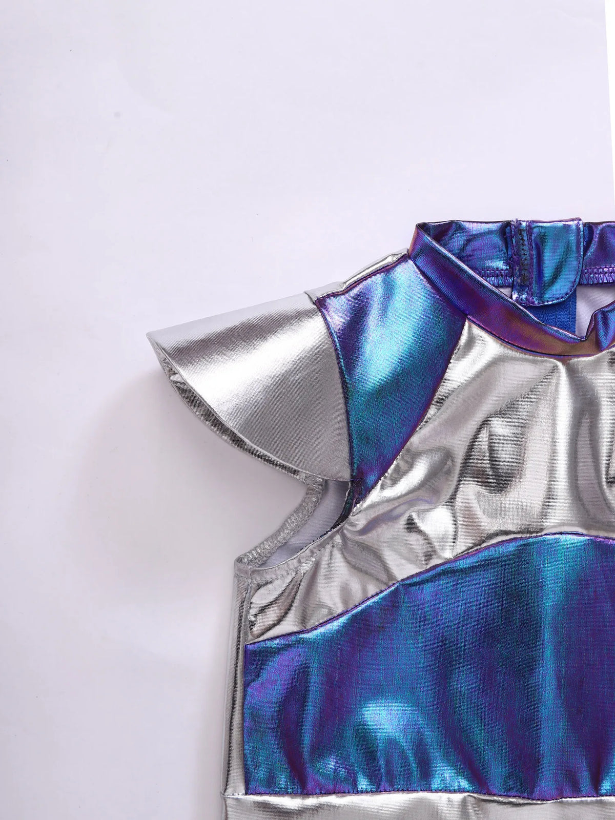 Little Boys Girls Halloween Theme Party Metallic Shiny Alien Rompers Space Robot Astronaut Dress Up Jumpsuit Photography Costume