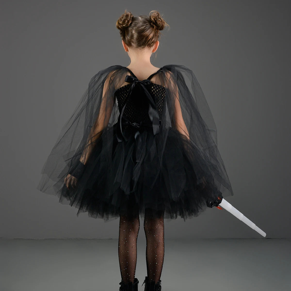 Girls Dark Star Villain Tutu Costume Dress Children Halloween Vader Outfit Kids Fancy Carnival Party Dress up Cosplay Clothes
