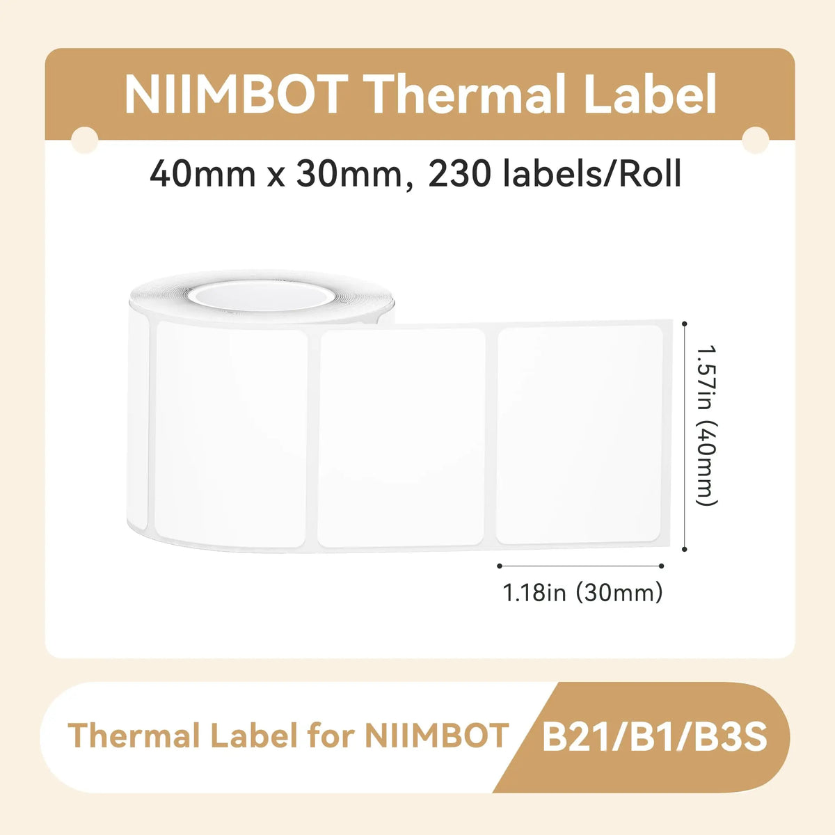 Niimbot Thermal Label for B21/B3S/B1 Printer Waterproof Label Business Shipping Address Labeling Replacement with Self-Adhesive