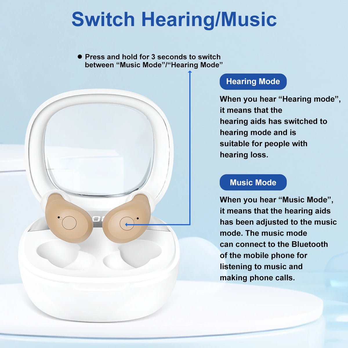 Newest 16 Channels Hearing Aid For Deafness Elderly Bluetooth Hearing Aids App Control Rechargeable Sound Amplifier Audifonos