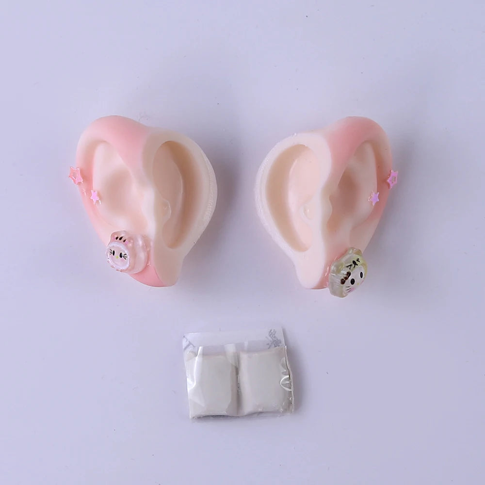 Blyth 1/6 Doll Ear: Hand-painted Ears with Rhinestone Texture and Openwork Design DIY Accessories for 30 cm Dolls
