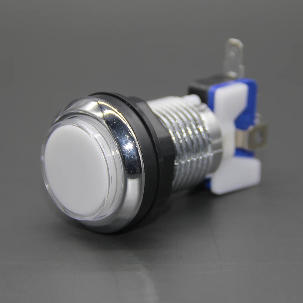 1PCS CHROME Plated illuminated arcade push button 5V 12v LED Arcade Start Push Button with microswitch for Arcade game DIY