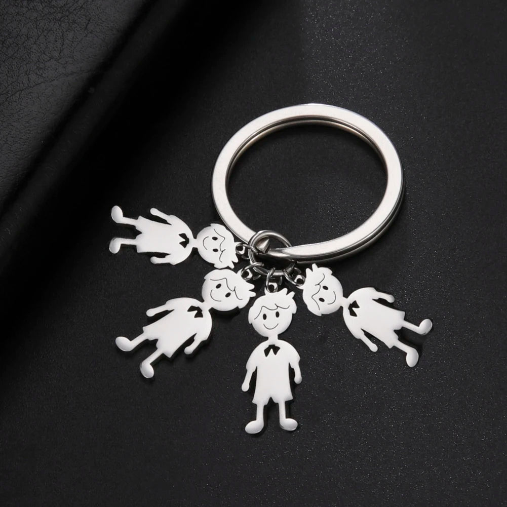 Couple Friend Custom Key Chain Personalized Keychain Family Name Gift For Women Men Father Mother Stainless Steel Charm Jewelry