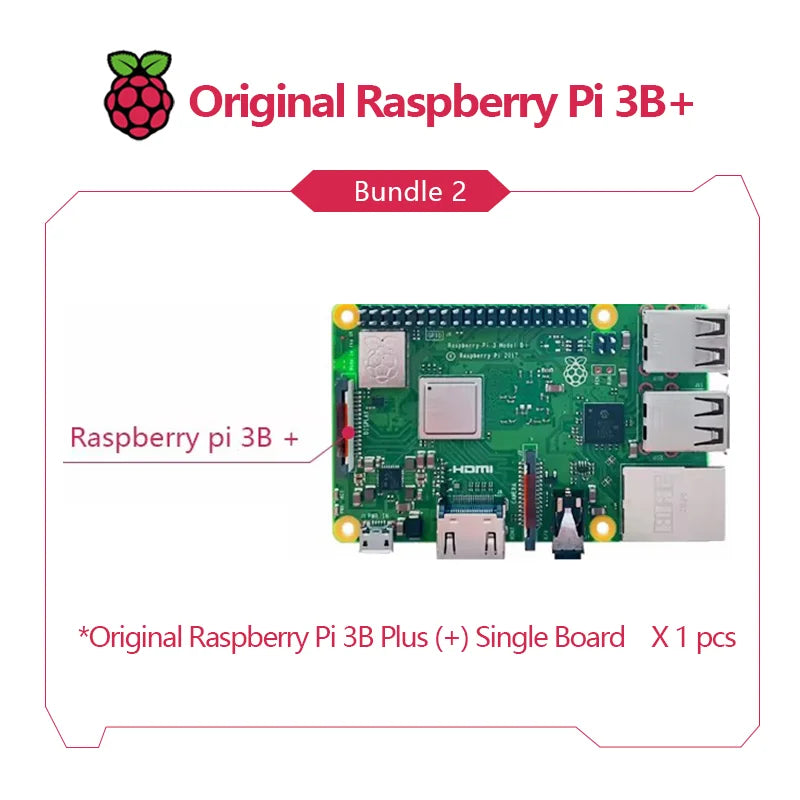 Original Raspberry Pi 3 Model B /3B+ Plus BCM2837 1.2G ,Raspberry Pi 3 B+ with 2.4G & 5G WIFI 4.2 Bluetooth and PoE