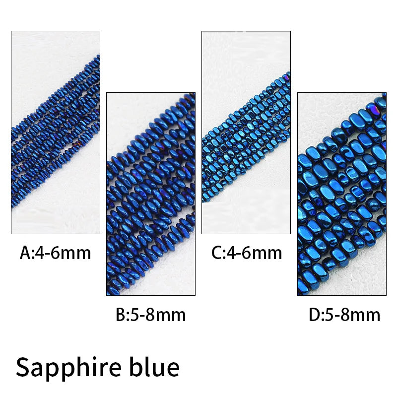 WLYeeS Gravel Stone beads 4-8mm Irregular Gold Colour Hematite  small Spacer Loose Bead for Jewelry bracelet Necklace Making DIY