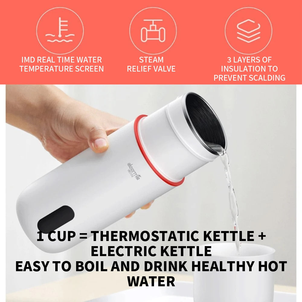 Deerma DEM-DR035 bottle water 350ML Portable Electric Water Cup Touch Control Drinkware Thermos Smart water Kettle