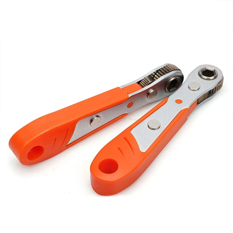 Mini Ratchet Wrench Screwdriver 1/4 Hex Adjustable Quick Release Socket Handle Repair Hand Tool For Car Repair Close Quarters