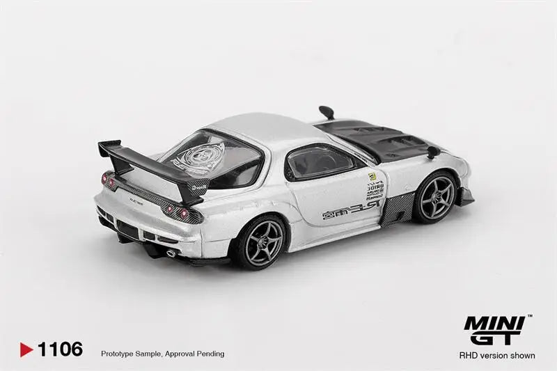 MINI GT 1:64 RX-7 RE-Amemiya Silver Metallic Box / Blister Package Diecast Model Car