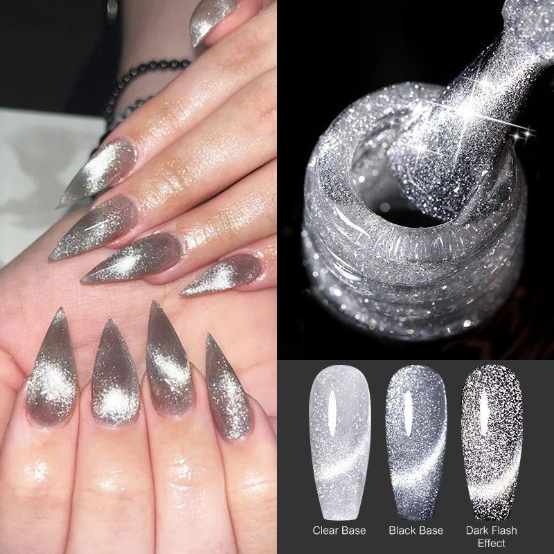 UR SUGAR 7.5ml Reflective Magnetic Gel Nail Polish Glitter Silver Pink Magnet Gel Soak Off UV LED Nail Manicure Varnish UV Gel