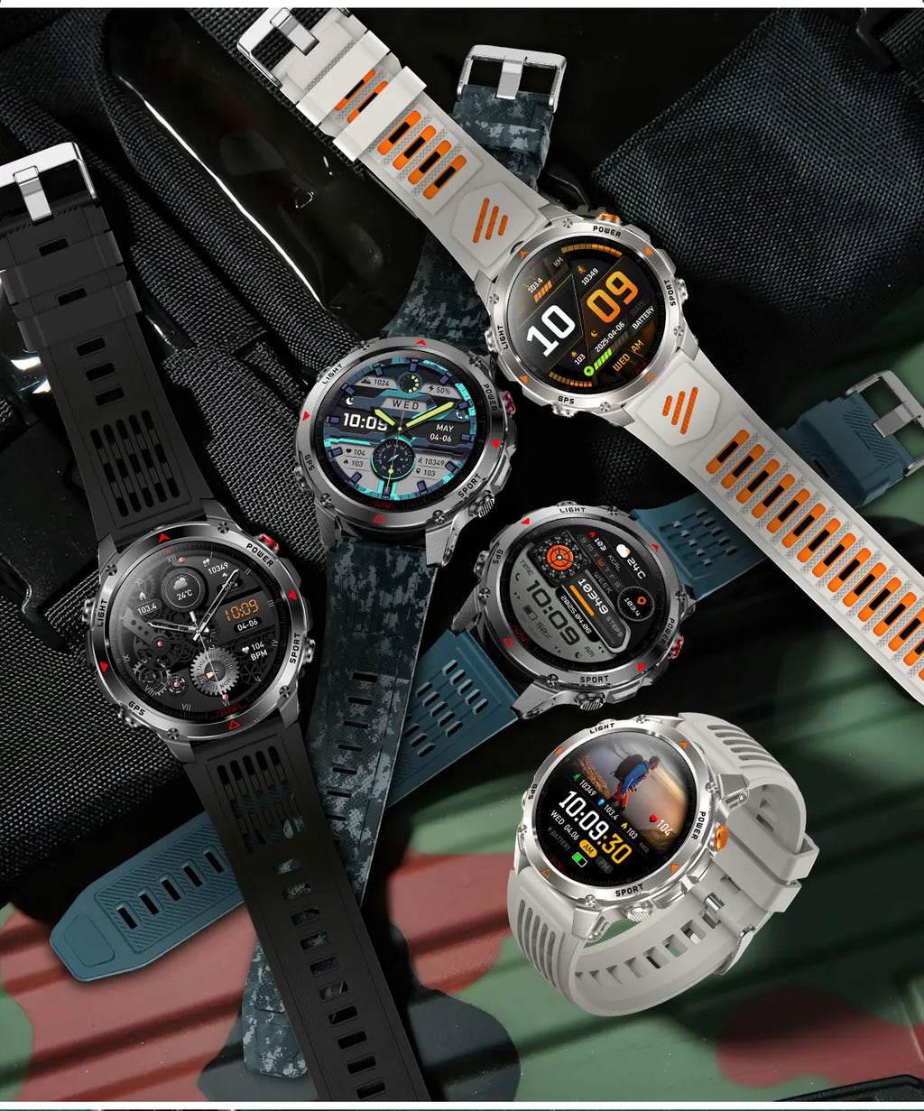 2025 New Military Bluetooth Call Smart Watch Built-in GPS Compass Barometric Altimeter 3ATM Waterproof Sports Smartwatches Men
