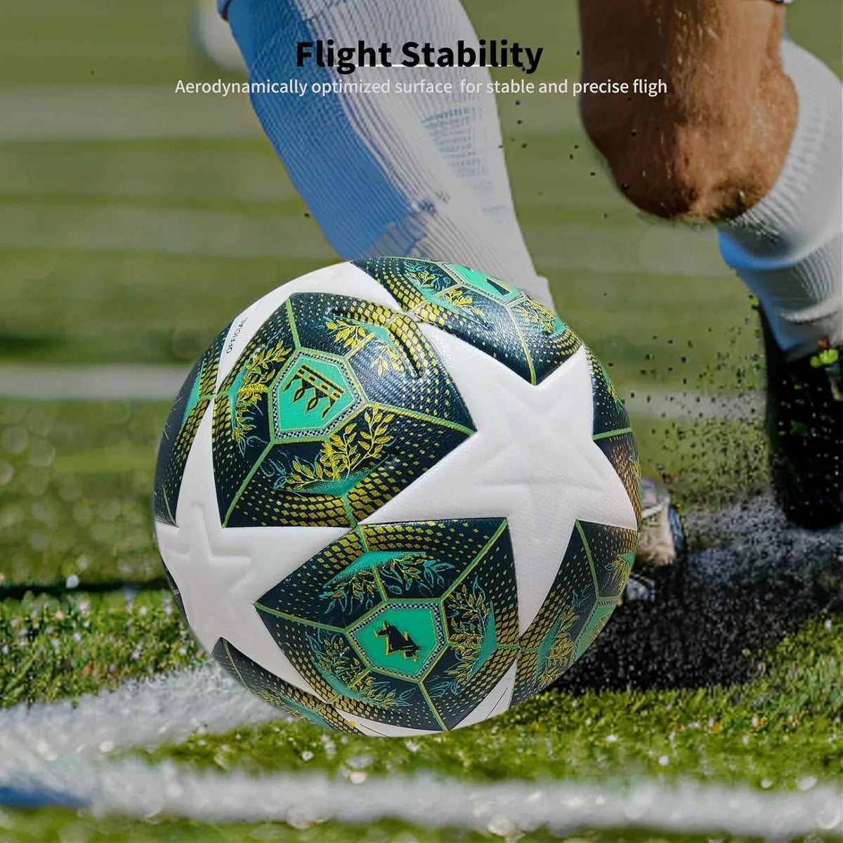 Professional Soccer Ball Size 5–Thermal Bonded Waterproof PU Match-Quality Training Ball(Full Set of Accessories)Football Match
