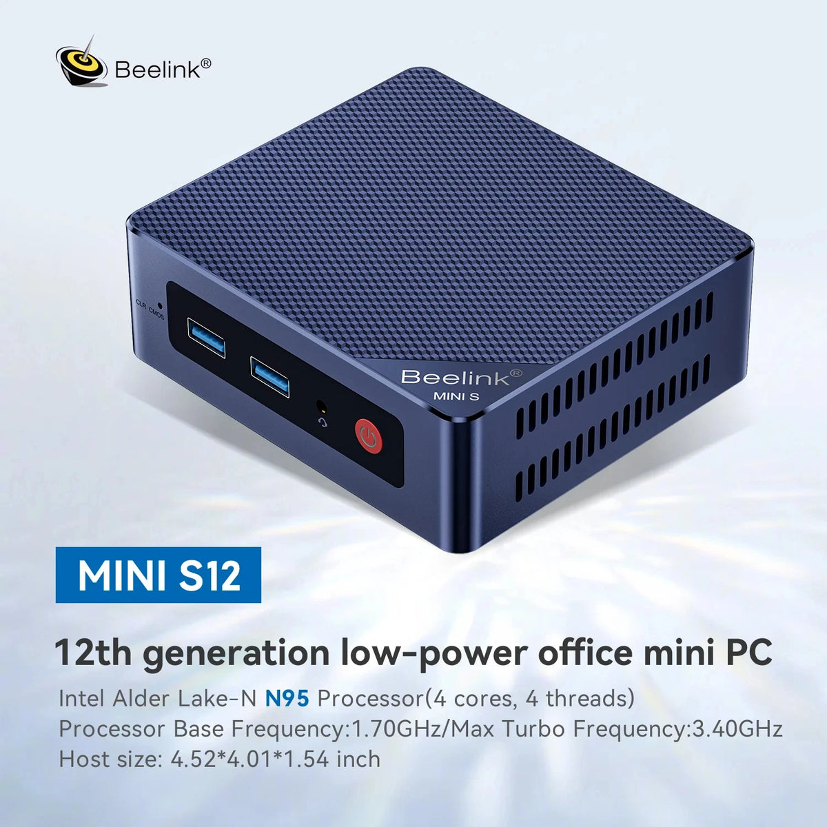 Beelink S12 Pro Mini S N100 Mini PC Gamer Intel Alder Lake N100 N95 N5095 DDR4 16GB 500GB 8GB 256GB DIY Desktop Office Computer