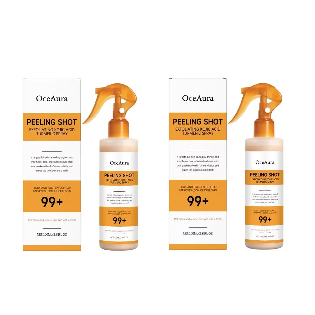 Exfoliating Peeling Spray Kojic Acid Turmeric Remove Dead Skin Brighten Complexion Smooth Skin Texture Gentle Exfoliating Spray