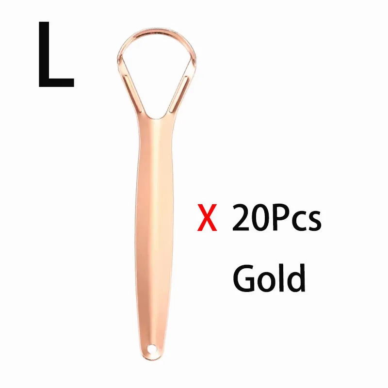 1Pc/2/4/10//20/50Pcs Dental Stainless Steel Tongue Scraper Bad Breath  Tongue Coating Cleaner Oral Care Tools Large/Small