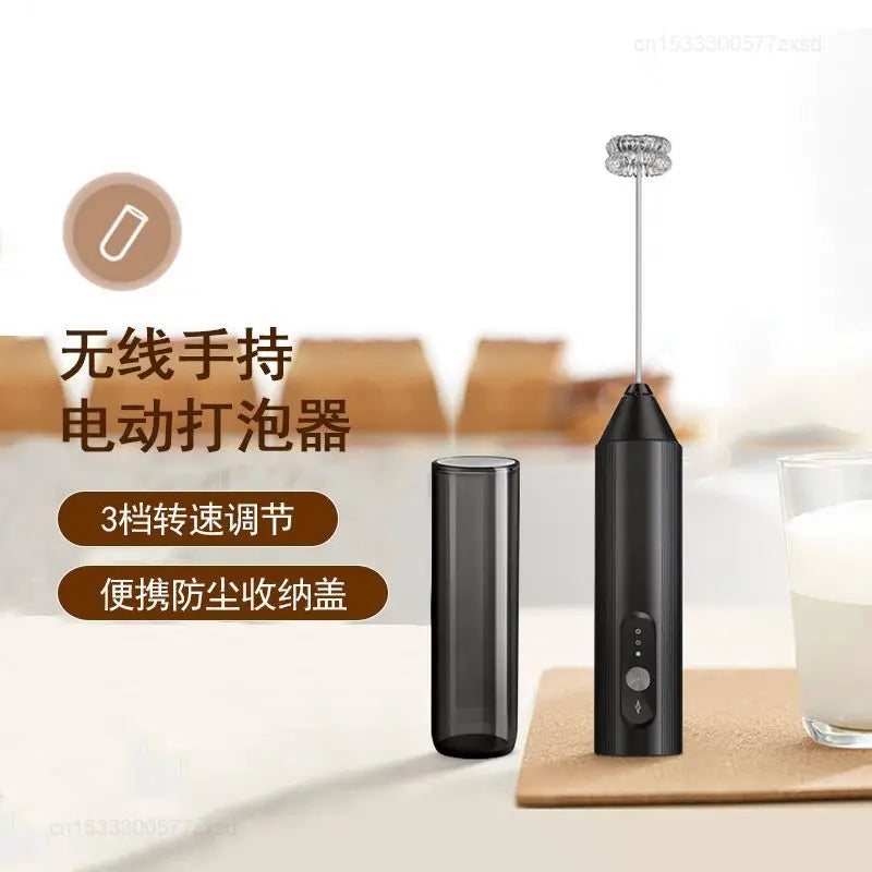 Portable Wireless Electric Milk Frother Foam Maker Handheld Rechargeable Foamer High Speeds Coffee Handheld Foam Maker