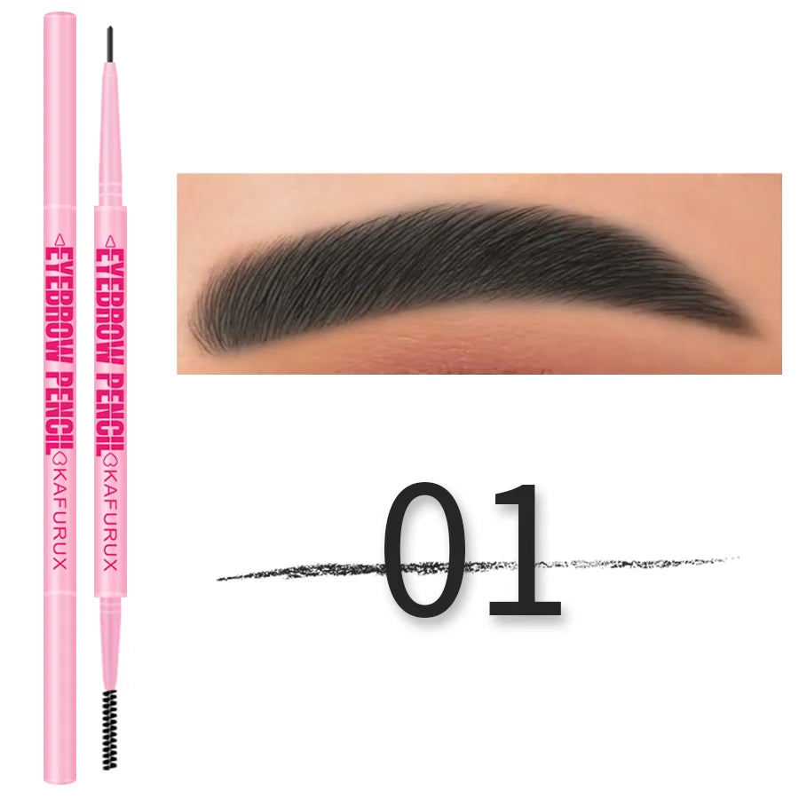 1pcs Ultra-fine Double Headed Rotable Eyebrow Pen with Brush Eye Makeup Waterproof Wild Eyebrow Pencil Cosmetic Eyebrow Brush