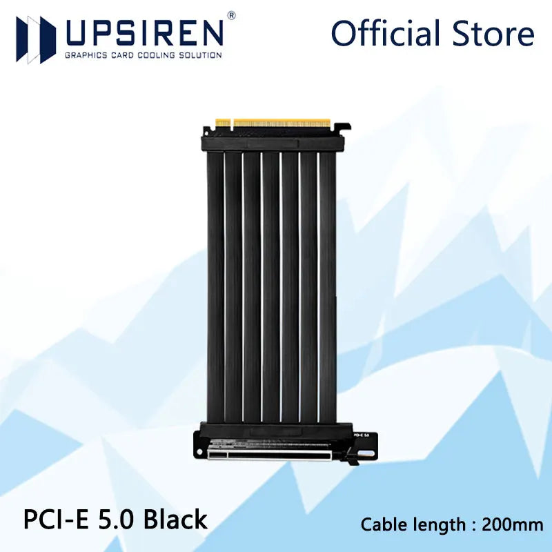UPSIREN PCI-E 5.0 X16 GPU Extension Cable,Cable length 200mm/Gold-plated process/Suitable for 50 series graphics cards