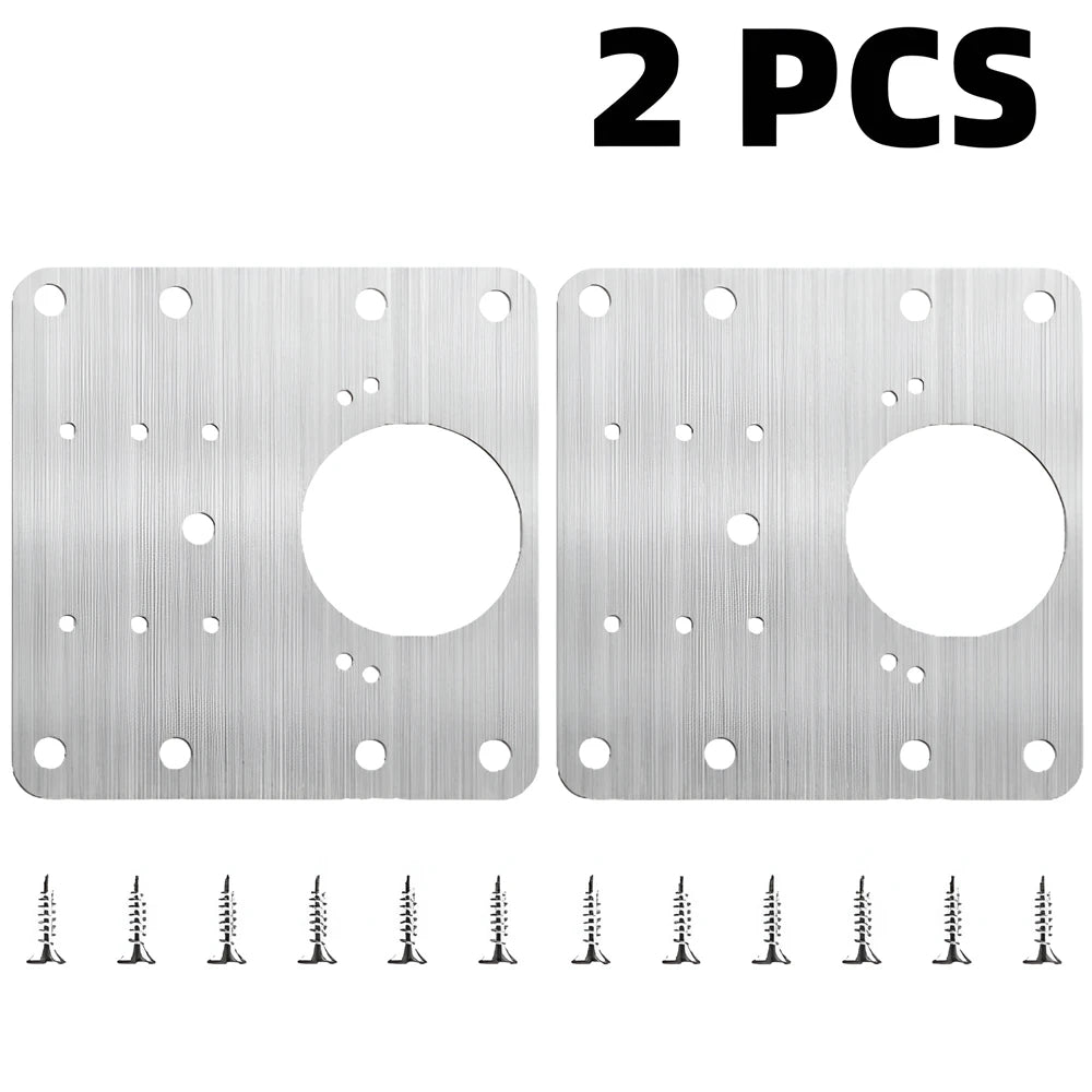 Stainless Steel Hinge Repair Plate Kits Cabinet Furniture Drawer Table Hinges Mounting Plate with Screw Flat Fixing Brackets