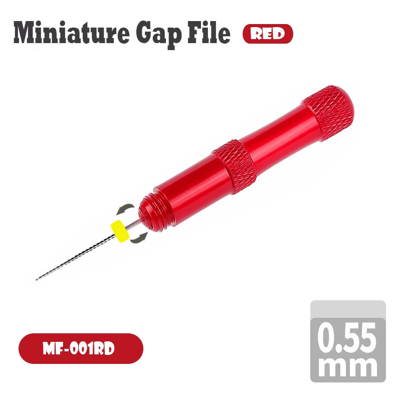 Miniature Gap File for Model Making - 0.45/0.55/0.7mm Multi caliber, Precision Hollow Cutting, Metal Needle File for Model
