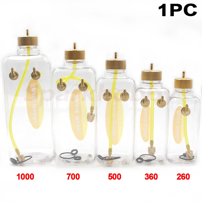 1 SET RC Plastic Fuel Oil Tank 260/360/500/700/1000/1500 CC/ml CNC Aluminum alloy Cover for RC  Nitro and Gas airplane model