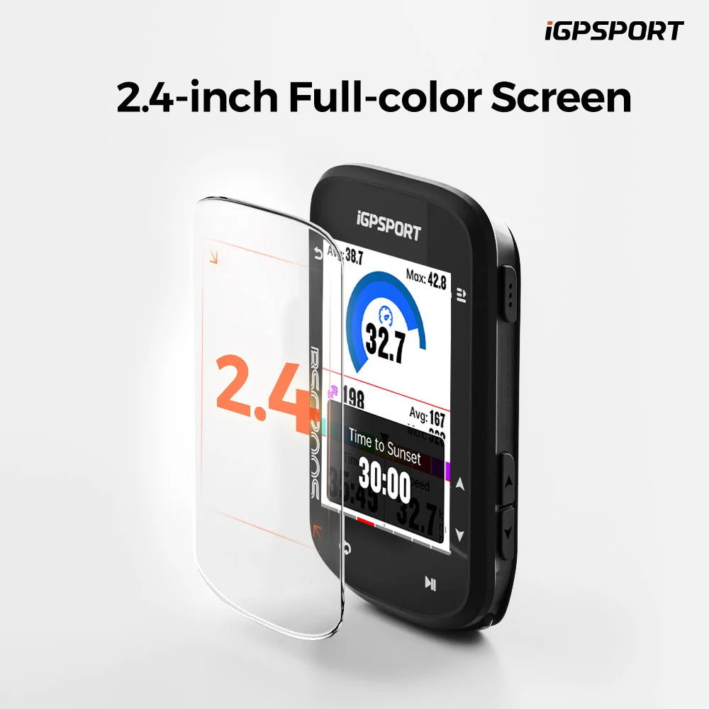 iGPSPORT BSC200S GPS Route Navigation Bike Computer Colorful Screen Wireless Bicycle Speedometer Cycling Odometer Bluetooth Ant